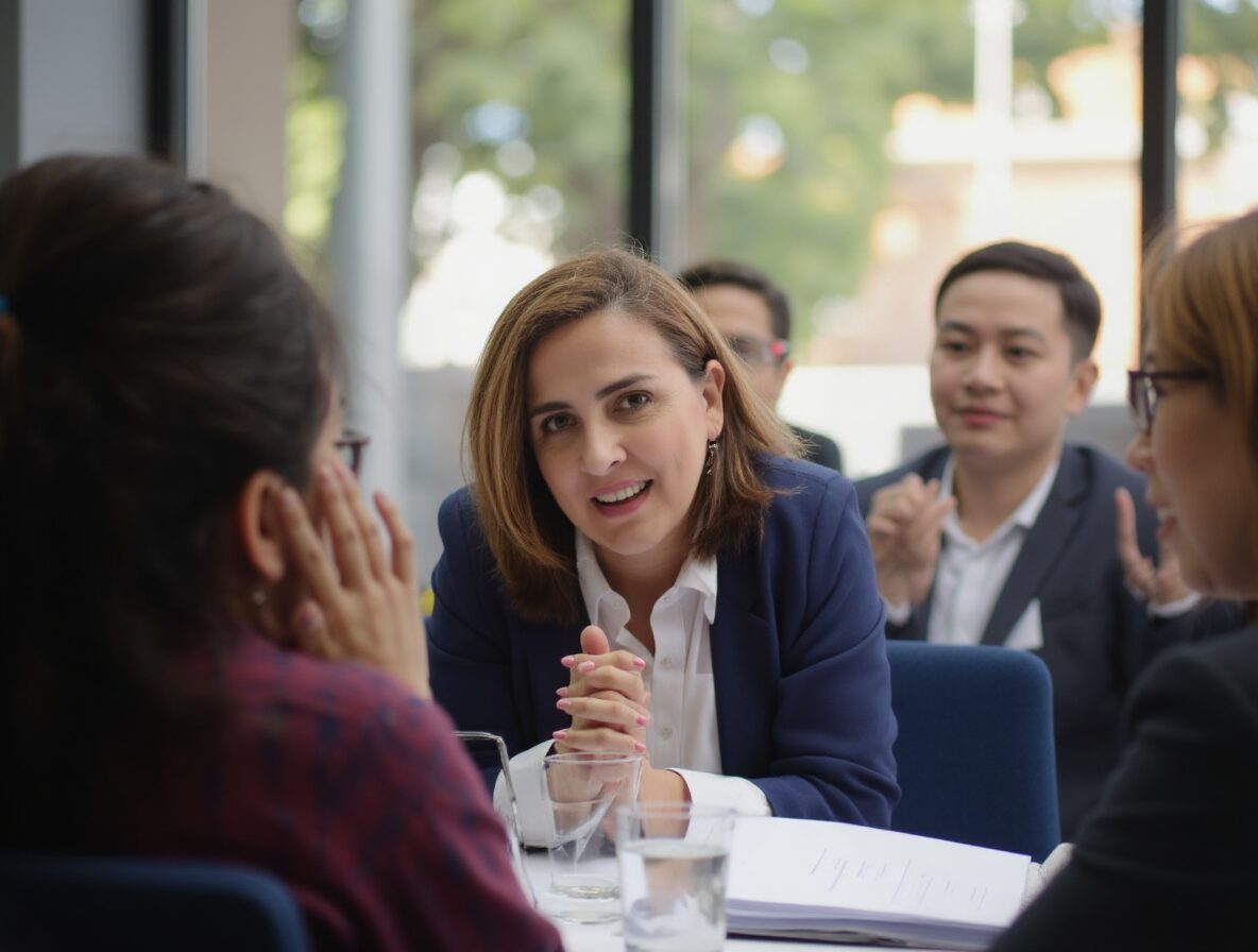 Diana Londoño in a strategic meeting